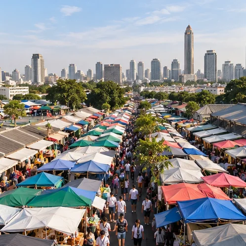 AI-created impression of Chatuchak Weekend Market