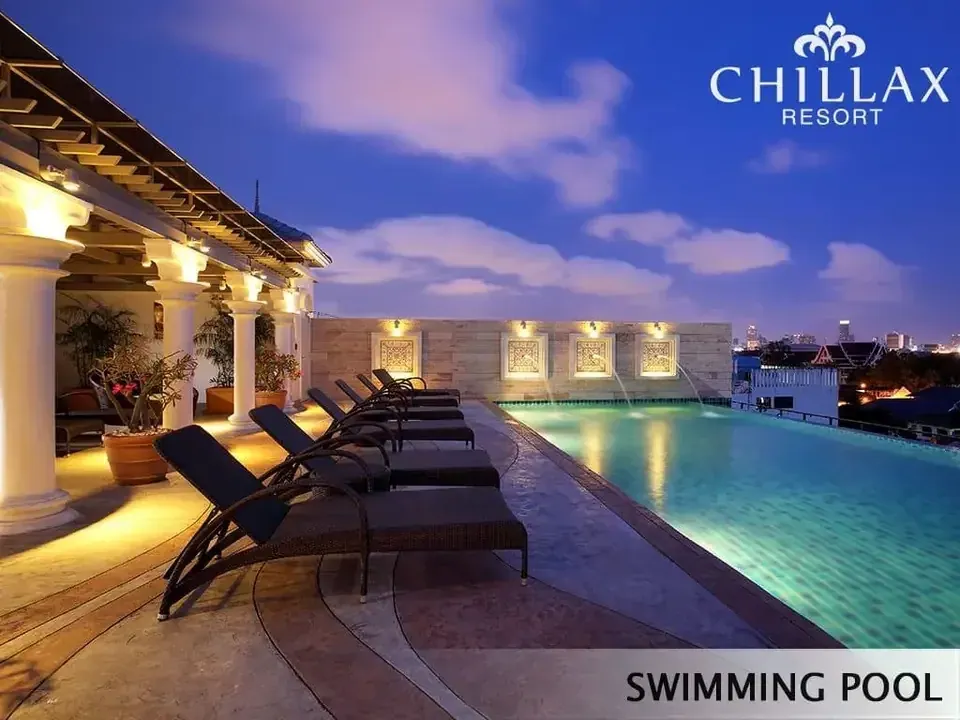 Pool terrace at Chillax Resort Khaosan
